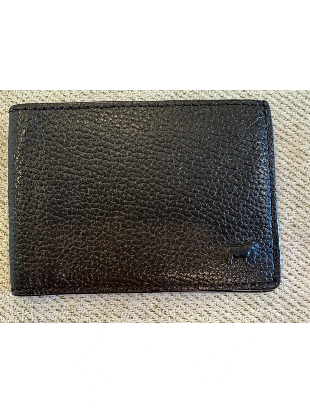 Will Leather Goods Mens Brown Pebble Grain Leather Bifold Wallet Mesh ID Window